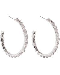 Eddie Borgo - Pavé Pyramid Hoop Earrings - Lyst