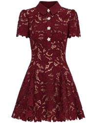 Self-Portrait - Guipure-Lace Floral-Embellished Mini Dress - Lyst
