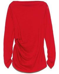 Bimba Y Lola - Wool T-Shirt With Knot - Lyst