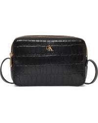 Calvin Klein - Logo-Plaque Zip Shoulder Bag - Lyst
