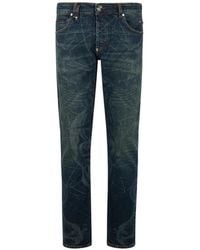 Philipp Plein - Printed Straight-Leg Jeans - Lyst