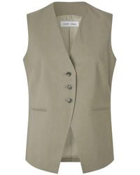 Samsøe & Samsøe - Melange-Effect V-Neck Waistcoat - Lyst