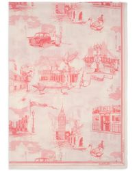 Burberry - London Landmarks Wool Silk Scarf - Lyst