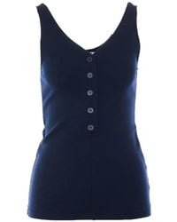 AURALEE - Button-Front V-Neck Tank Top - Lyst