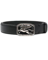 Etro - Pegasus-buckle Leather Belt - Lyst