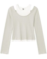 B+ AB - Layered Cold-Shoulder T-Shirt - Lyst