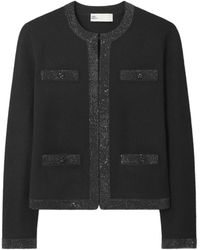 Tory Burch - Kendra Embellished Wool Cardigan - Lyst
