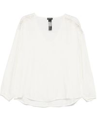 Emporio Armani - Blouse À Logo Brodé - Lyst