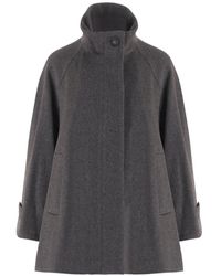Tagliatore - Leila High-Neck Cape Jacket - Lyst