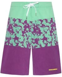 DSquared² - Botanic Goth Floral-Pattern Swim Shorts - Lyst