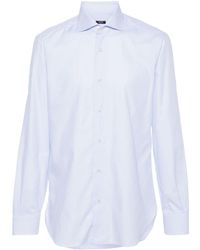 Barba Napoli - Mini Check-pattern Cotton Shirt - Lyst