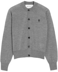 Ami Paris - Ami De Coeur Wool Cardigan - Lyst
