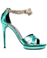 Roberto Cavalli - Panther Metallic 125Mm Pumps - Lyst