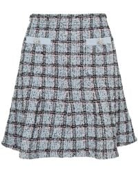 Self-Portrait - Check Knit Mini Skirt - Lyst