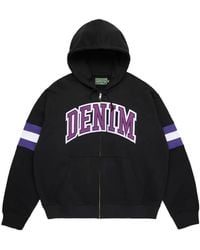 DENIM TEARS - Stripe-Detail Zip-Up Hoodie - Lyst