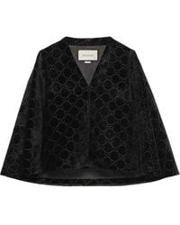 Gucci GG Velvet Cape - Black