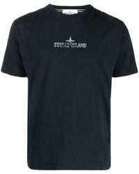 Stone Island - T-Shirt mit Logo-Print - Lyst