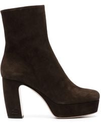 Miu Miu - 95mm Suede Ankle Boots - Lyst