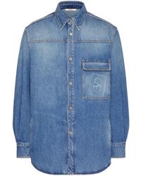 Valentino Garavani - Vlogo Signature Denim Shirt - Lyst