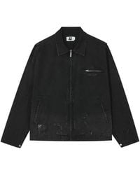 Izzue - Distressed Zipped Cotton Jacket - Lyst