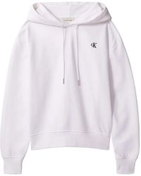 Calvin Klein - Hoodie Mit Logo-Stickerei - Lyst