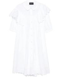Simone Rocha - Ruffle-Trimmed Puff-Sleeve Shirt Midi Dress - Lyst
