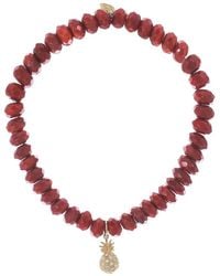 Sydney Evan - 14Kt Pineapple-Charm Bamboo Coral And Diamond Bracelet - Lyst