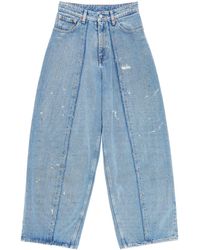 MM6 by Maison Martin Margiela - Weite Distressed-Jeans - Lyst