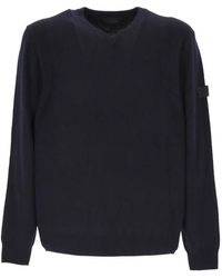 Peuterey - V-Neck Logo-Patch Sweater - Lyst