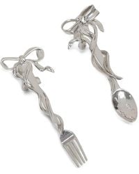Vivetta - Bow-Detail Cutlery Clip-On Earrings - Lyst