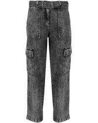 MICHAEL Michael Kors - Belted Washed Straight-Leg Jeans - Lyst