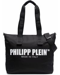 Philipp Plein - Logo-Print Large Cotton Tote Bag - Lyst