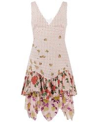 Donde Esteban - Floral-Print Ruffled Mini Dress - Lyst