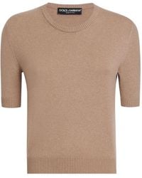 Dolce & Gabbana - Short-Sleeve Cashmere Sweater - Lyst