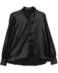 Styland - Kimono-Sleeve Satin Shirt - Lyst
