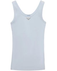 Prada - Cotton Ribbed Tank Top - Lyst