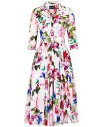 Samantha Sung - Aster Floral-Print Belted Dress - Lyst