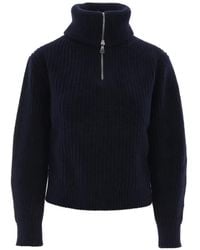 Weekend by Maxmara - Ribbed-Knit Half-Zip Sweater - Lyst