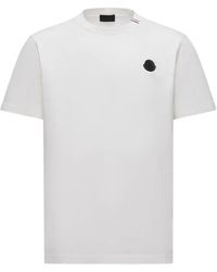 Moncler - T-Shirt Con Applicazione Logo - Lyst