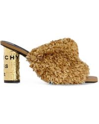 Givenchy - Fringed Logo-Print Leather Heeled Sandals - Lyst