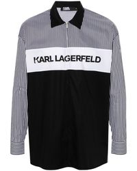 Karl Lagerfeld - Reißverschluss-Hemd mit Logo-Print - Lyst