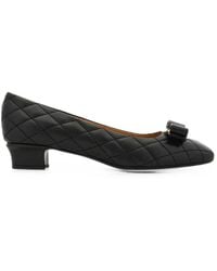 Ferragamo - Quilted Vara Bow Pumps - Lyst