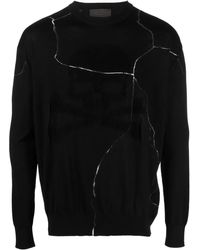 Philipp Plein - Cracked-Effect Wool Jumper - Lyst