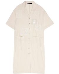 Bimba Y Lola - Shirt Dress With Crochet Details - Lyst