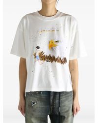 Satisfy - Distressed-T-Shirt mit Adler-Print - Lyst