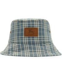 Burberry - Check Denim Bucket Hat - Lyst