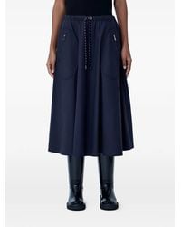 Moncler - Drawstring A-Line Midi Skirt - Lyst