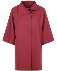 Harris Wharf London - Asymmetric-Collar Three-Quarter-Sleeve Coat - Lyst