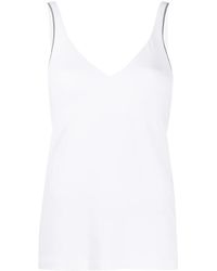 Brunello Cucinelli - Top sin mangas con cuello en V - Lyst