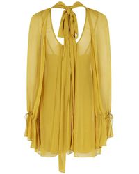 STAUD - Bow-Neck Mini Dress - Lyst